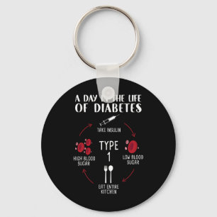 A Day In The Life of Diabetes Type 1 - Awareness M Key Ring
