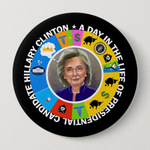 A Day in the Life of Hillary Clinton 10 Cm Round Badge