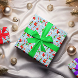 A Day In the North Pole During Christmas Wrapping Paper Sheet