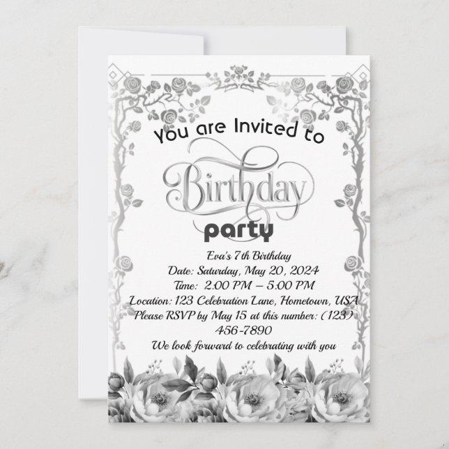 A Day of Fun: Birthday Party Invite (Front)