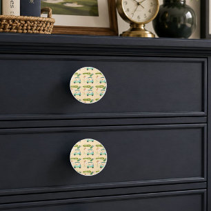 A Day Of Golfing Pattern Ceramic Knob