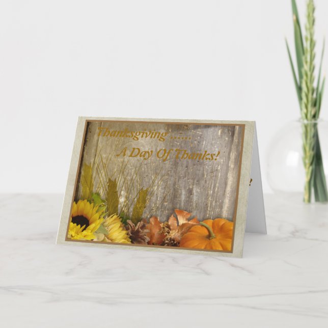 A Day Of Thanks Greeting Card! Holiday Card (Front)