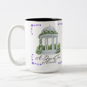 A day of two hearts black & white Two-Tone coffee mug