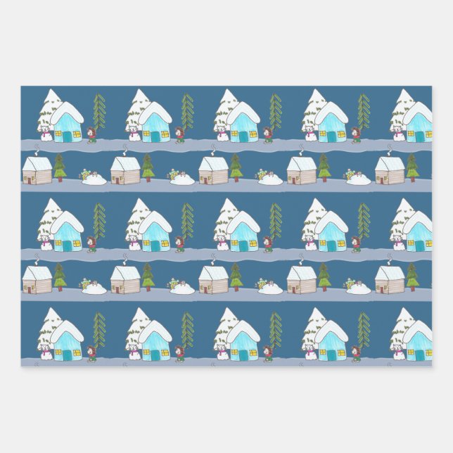 A day of winter wrapping paper sheet (Front 3)