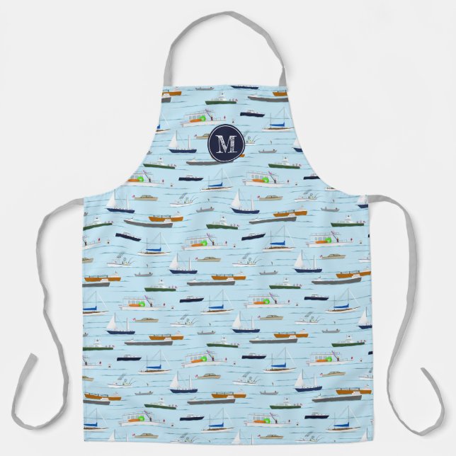 A Day On the River coastal boating nautical Apron (Front)