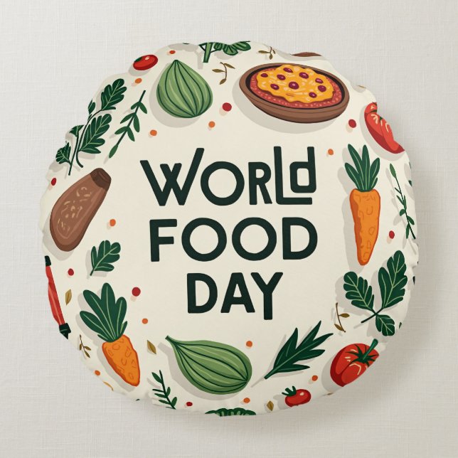 "A day that is meaningful to you" Round Cushion (Front)