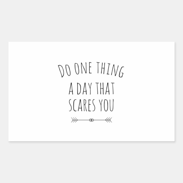 A day that scares you black rectangular sticker (Front)