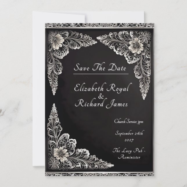 A Day to Remember Lace Wedding Invitation (Front)