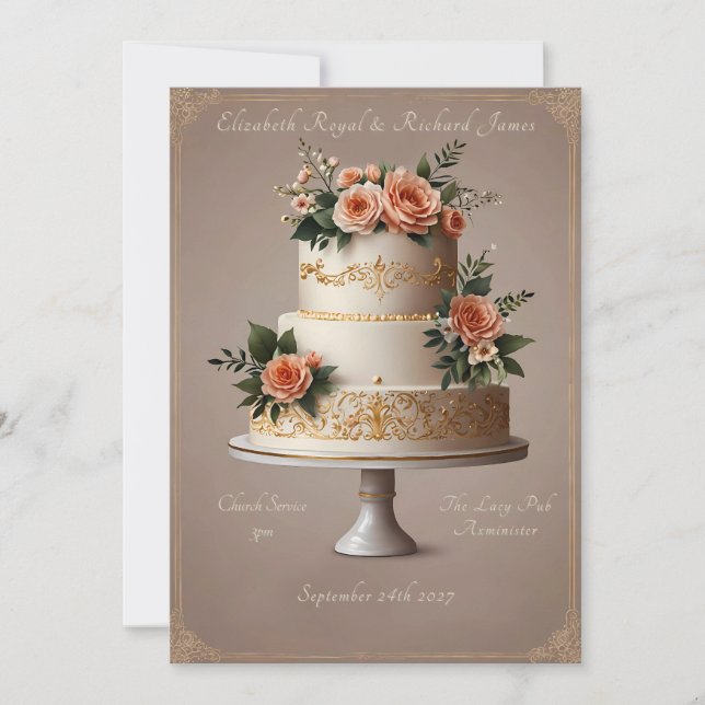 A Day to Remember Wedding Cake Wedding  Invitation (Front)