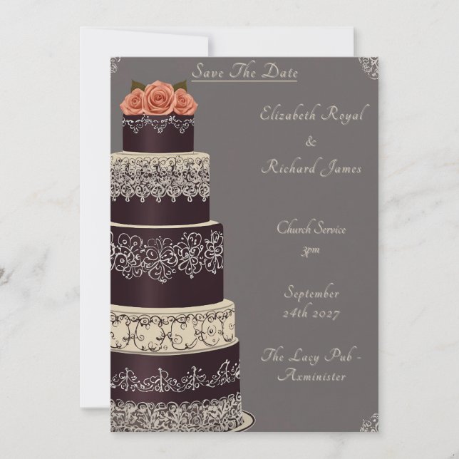 A Day to Remember Wedding Cake Wedding  Invitation (Front)