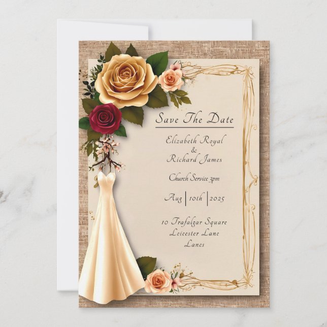 A Day to Remember Wedding Dress Invitation (Front)