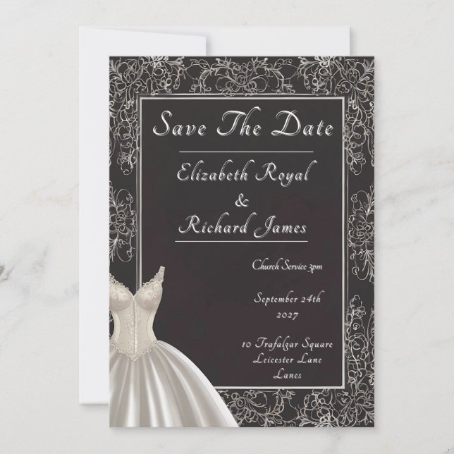 A Day to Remember Wedding Dress Invitation (Front)