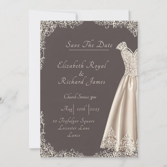 A Day to Remember Wedding Dress Invitation (Front)