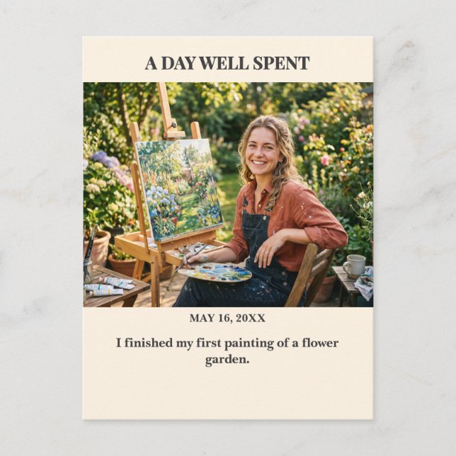 A Day Well Spent Custom Photo Postcard (Front)