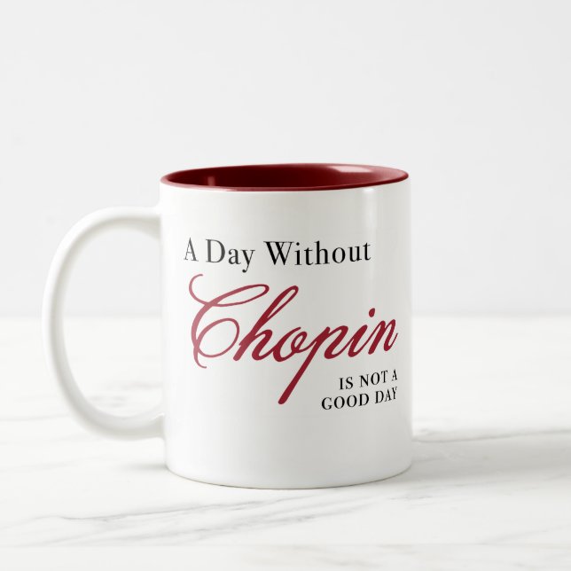 A Day Without Chopin ... Two-Tone Coffee Mug (Left)