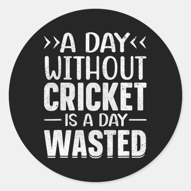 A Day Without Cricket Funny Cricket Player Cricket Classic Round Sticker (Front)