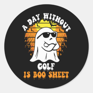 A Day Without Golf Is Boo Sheet Funny Halloween Classic Round Sticker