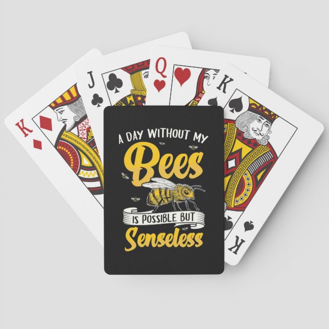 A Day Without My Bees Playing Cards (Back)