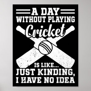 A Day Without Playing Cricket Is Like - Cricketing Poster