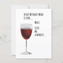 A Day Without Wine Funny Card