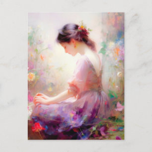 A Daydream of Flowers  Holiday Postcard