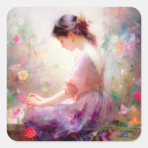 A Daydream of Flowers  Square Sticker