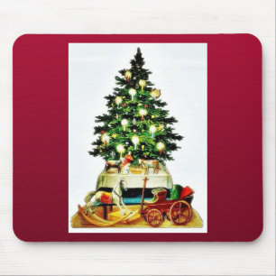 A decorated christmas tree mouse mat