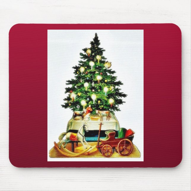 A decorated christmas tree mouse mat (Front)