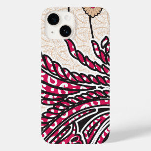 A decorative paisley design with vivid red and pin Case-Mate iPhone 14 case
