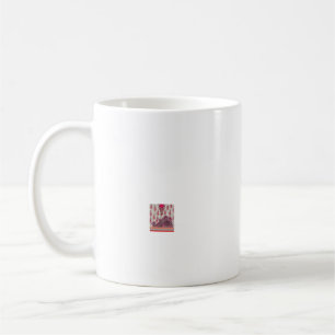 A decorative paisley design with vivid red and pin coffee mug