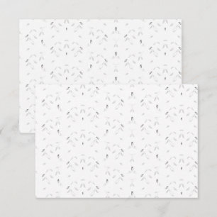 A decorative pattern featuring white and grey leav thank you card