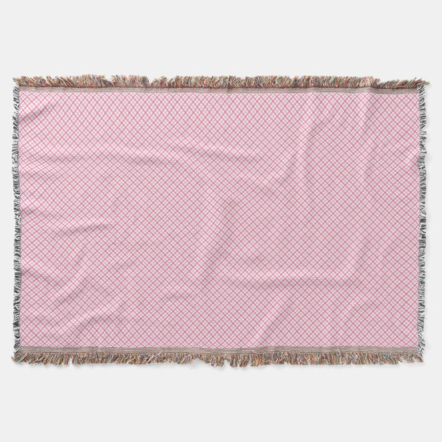 A decorative pink throw blanket with a subtle  (Front)