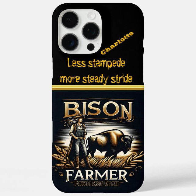A Dedicated Farmer Tending to Bison in the Prairie Case-Mate iPhone Case (Back)