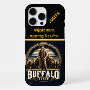 A Dedicated Farmer Tending to His Bison Herd iPhone 16 Pro Max Case