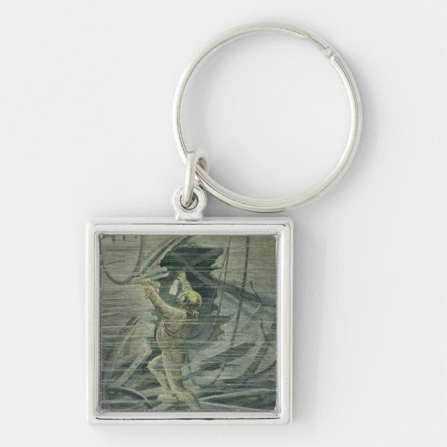 A Deep Sea Diver Looking at the Wrecks Key Ring (Front)