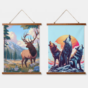 A deer amidst nature hanging tapestry