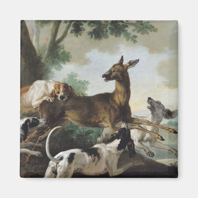 A Deer Chased by Dogs, 1725 Magnet (Front)