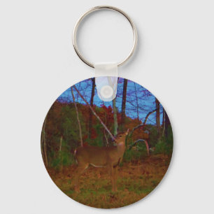 A Deer: Gold Red Green and Blue Key Ring