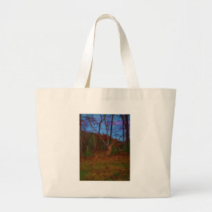 A Deer: Gold Red Green and Blue Large Tote Bag
