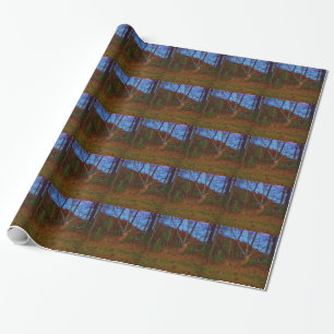 A Deer: Gold Red Green and Blue Wrapping Paper