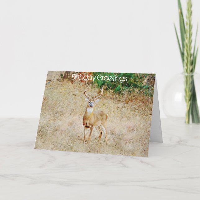 A Deer Lover or Hunter Birthday Card (Front)
