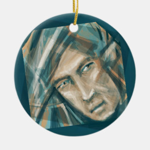 A Defiant Green Elf Ceramic Tree Decoration