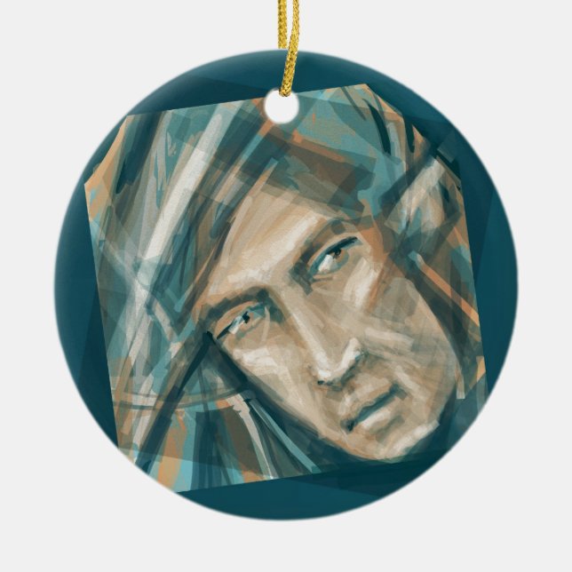 A Defiant Green Elf Ceramic Tree Decoration (Front)