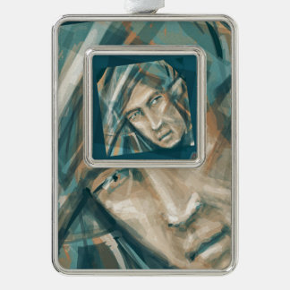 A Defiant Green Elf Silver Plated Framed Ornament