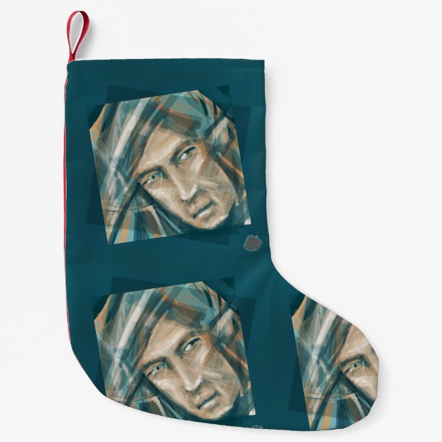 A Defiant Green Elf Small Christmas Stocking (Front)