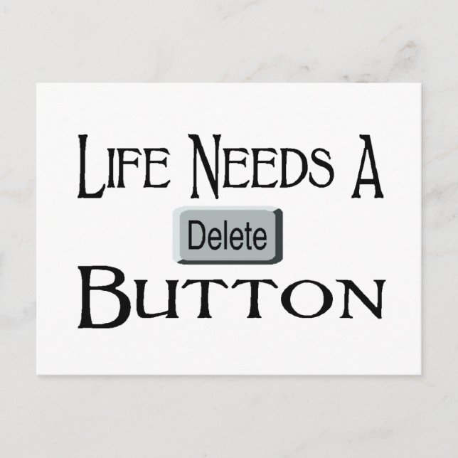 A Delete Button Postcard (Front)