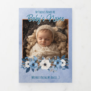 A Delicate & Humourous Birth Announcement - Blue