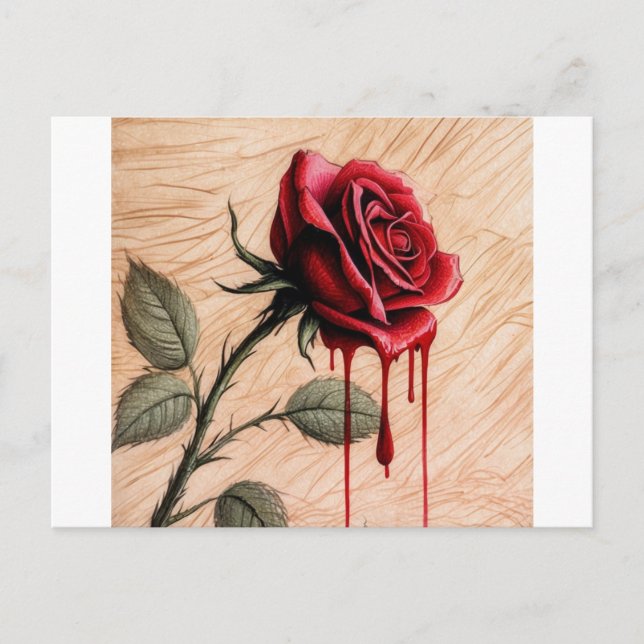 A delicate, intricate, and emotive rough colour postcard (Front)