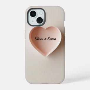 A delicate minimalist heart iPhone 15 case