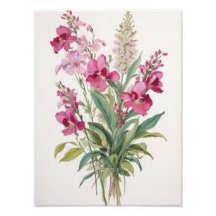 A Delicate Pink and Purple Floral Arrangement Photo Print